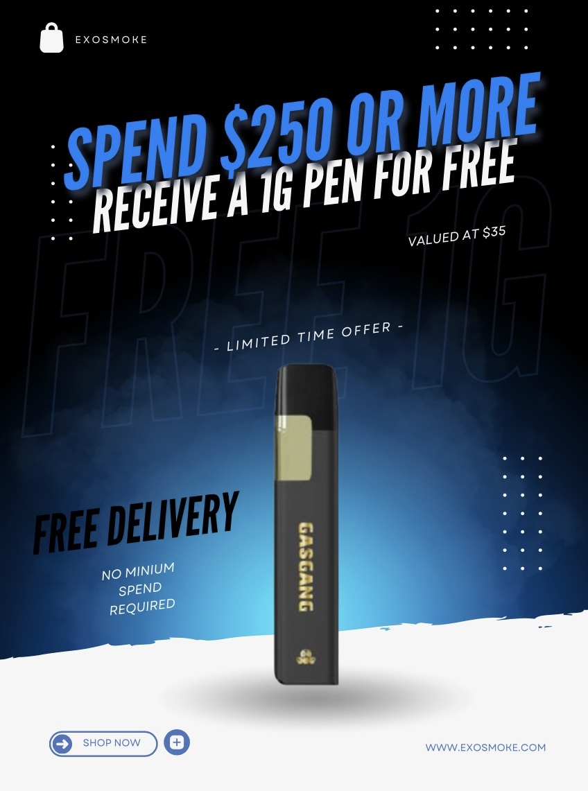 Spend $150+ recieve 2g of Hash free.